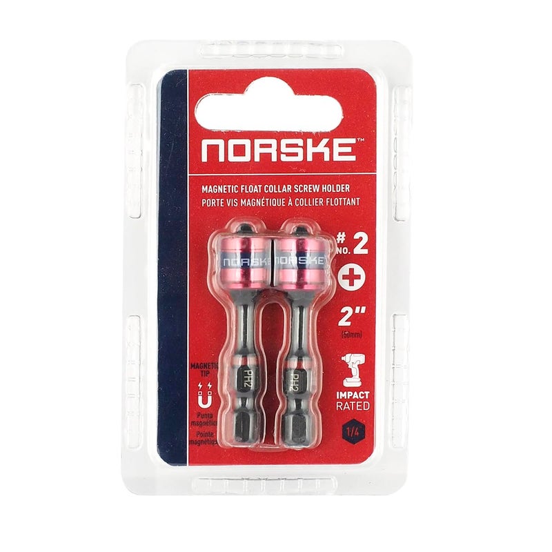 Norske Tools NIBCI331 Magnetic Float Collar Screw Holder No.2 PH (2pc Carded) Impact Rated for Heavy Duty Use - Image 3